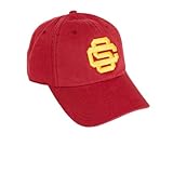 Desert Cactus USC Baseball Hat University of Southern California Trojans Brimmed Embroidered Hats Cap Adjustable Cloth Strap Adult (Style E1) Red
