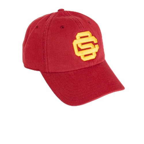 Desert Cactus USC Baseball Hat University of Southern California Trojans Brimmed Embroidered Hats Cap Adjustable Cloth Strap Adult (Style E1) Red