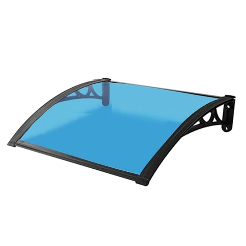Auvent de fenêtre contre la neige et le soleil avec support aluminium bleu