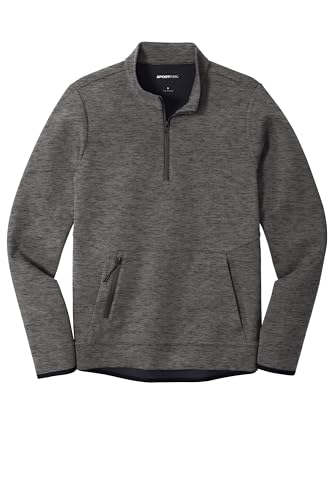 SPORT-TEK Unisex Triumph Quarter Zip Pullover, Dark Grey Heather