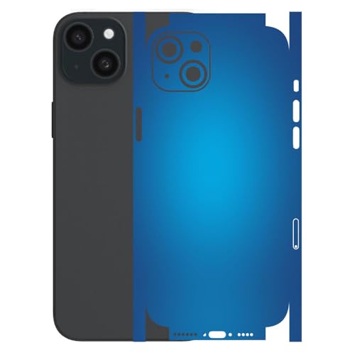 Image of AtOdds - Full Body Back Screen Guard Protector Film - Lamination Wrap Skin Sticker for iPhone 15 Plus | Scratchproof Matte Finish (Design - Aqua Blue)