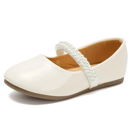 CIOR Toddler Girls Ballet Flats Shoes Ballerina Bowknot Jane Mary Princess Dress Shoes for Wedding Party School