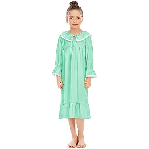Alunsito Camisón de algodón de Color sólido para niñas pequeñas Cover