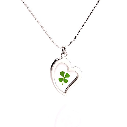 High Polished Stainless Steel Lucky Charm Four Leaf Clover Necklace, Lucky Clover Necklace for Women