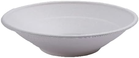 ECO PRODUCTS Compostable 24oz Molded Fiber Wide Bowls, Case of 400, Vanguard WorldView, Disposable, White, No PFAS, Lid Available, Tree-free Sugarcane, Coupe Pasta Bowl, For Hot or Cold Food