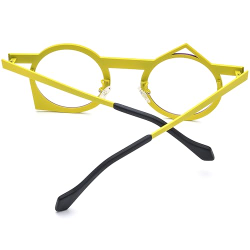 Image of FONEX Colorful Pure Titanium Glasses Frame Women Retro Round Eyeglasses