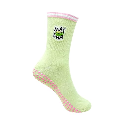 Image of Mint & Oak Pilates Socks with Grips for Women, Ankle Length Non-Slip Yoga Socks, Cotton Ideal For Yoga, Pilates, Gym, Workout, Cute Women's Gift