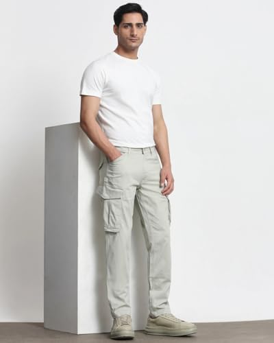 Image of MUFTI Navy Slim Fit Cargo Trousers