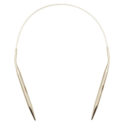Image of OYEUYID 16 Inch Circular Knitting Needles Ergonomic Metal Needle Set (White, 16 inch-Size 8)