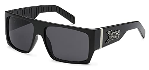 6 Pack HARDCORE LOCS Sunglasses | BLACK Designer Gangster Cholo Mad Dog Shades4