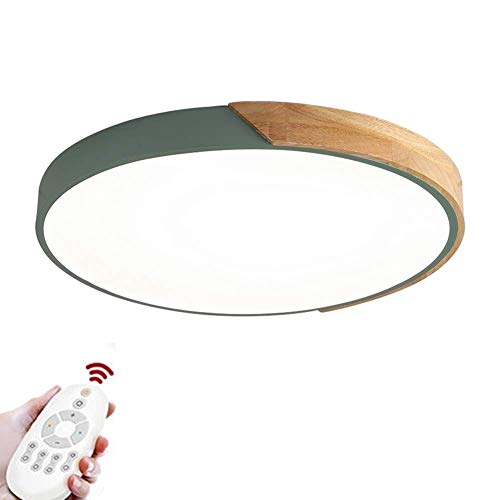 Plafond luminaire led bois télécommandable avec intensité variable pour chambre