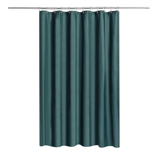 Image of N&Y HOME Fabric Shower Curtain or Liner with Magnets, Teal | Hotel Quality, Machine Washable, Water Repellent, Standard Size