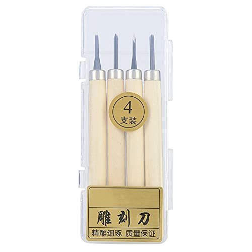 Wood Carving Tools, Wood Knife Wood Carving Tools Carving Knife Fine Art Painting Woodcarver Tool Plastic Stainless Steel Wood Whittling Kit for Adults Kids Beginners(One size four pack)