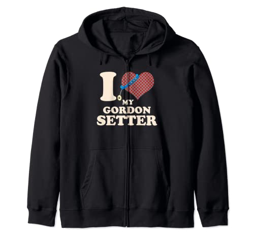 Amo a mi Gordon Setter Heart Dueño del perro Sudadera con Capucha