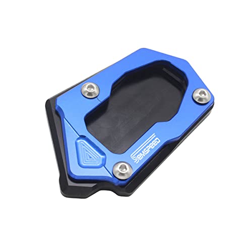 LongGreat CNC Aluminium Motorrad Seitenständer Unterstützung Fuß-Verbreiterung Ständer Platte für Aprilia RS660 Tuono 660 2020 2021 (Blau)