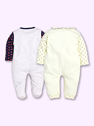 Image of BABY GO Full Sleeve Designer Pack Of 2 Romper For Baby Boys (6-9 M, Beige)