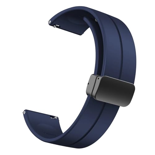 20mm 22mm �X�g���b�v Samsung Galaxy Watch 6/4/5 Pro/classic/gear S3/active 2 Sport �V���R�� �}�O�l�b�g�o�b�N�� Huawei GT 2e 3�o���h�Ή�(Midnight Blue,2
