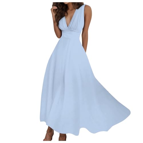 Robe maxi trapèze dégradé à col V pour vos soirées d'été élégantes