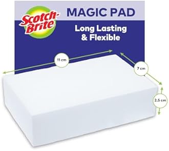 Scotch-Brite Magic Easy Eraser Sponge, Melamine Cleaner, Value Pack of 12 Pads - Removes Stains From Walls, Shoes, Sinks & More without Chemicals, White
