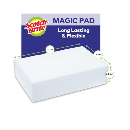 Scotch-Brite Magic Easy Eraser Sponge, Melamine Cleaner, Value Pack of 12 Pads - Removes Stains From Walls, Shoes, Sinks & More without Chemicals, White