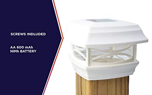 Moonrays 91254 Solar LED Post Cap Light, Fits Standard  4-inch x 4-inch  Wooden Posts, Plastic, WHITE - Thumbnail 4
