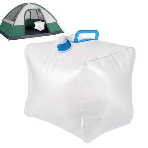 Joberio Depósito de agua plegable – Depósito de agua plegable de 10 l | Cubo de almacenamiento de agua impermeable con grifo y 2 asas | Depósito de agua plegable para camping al aire libre