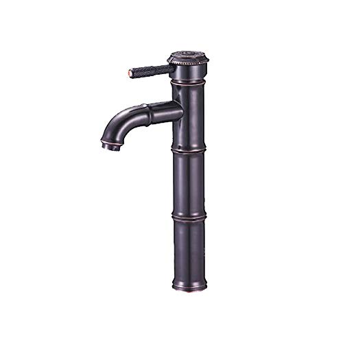 WOTZOV Mischbatterie Schwarze europäische heiße und kalte Küchenspüle 360-Grad-Drehung Retro-Wasserhahn Waschbecken Gesunder und umweltfreundlicher Badezimmerhahn Vollkupfe