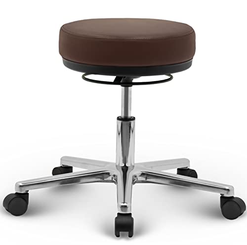 VERSEE Höhenverstellbarer Arbeitshocker LIBER aus Echt-Leder -...