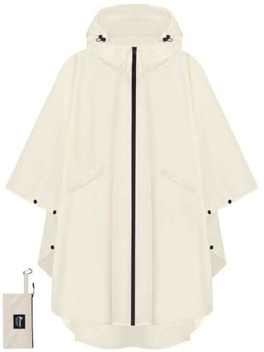 Amazon.com: PTEROMY Hooded Rain Poncho for Adult with Pocket and