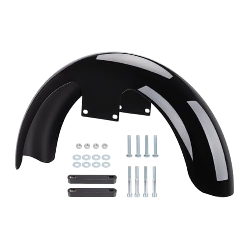Kiawnia 19 Motorcycle Front Fender for 130/60 B19 Tire Mudguard Front Wheels Wrap Mudguard for Harley Touring Road Glide/CVO Road Glide/CVO Street Glide/Street Glide Ultra 2023-2025 (Gloss Black)