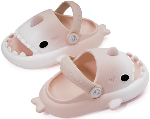 Image of KVbabby Kids Shark Slides Boys Girls Cloud Sandals | Cloud Sandals，Open Toe，Beach Pool Water Shoes，Slip-on，Lightweight，Non-Slip，Soft，Flexible，EVA Slippers