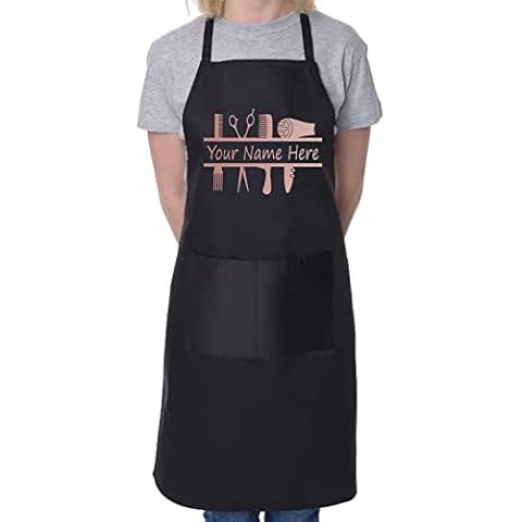 Personalised Black Apron for Hairdressers Cover