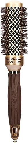 Olivia Garden NanoThermic Ceramic + Ion Round Thermal Hair Brush - Not Electrical - Professional Blowout Brush for Normal to Thick Hair
