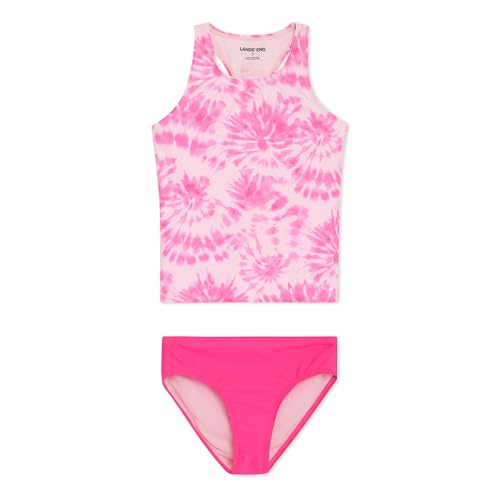 Image of Lands' End Girls' UPF 50+ Swim Bikini Bottom and Racerback Tankini Set