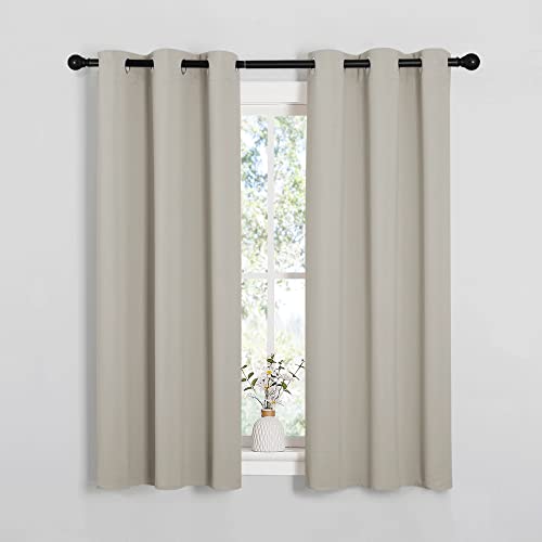 Image of NICETOWN Room Darkening Draperies Window Curtain Panels, Thermal Insulated Grommet Room Darkening Curtains for Bedroom (Natural, 2 Panels, W34 x L54 -inch)
