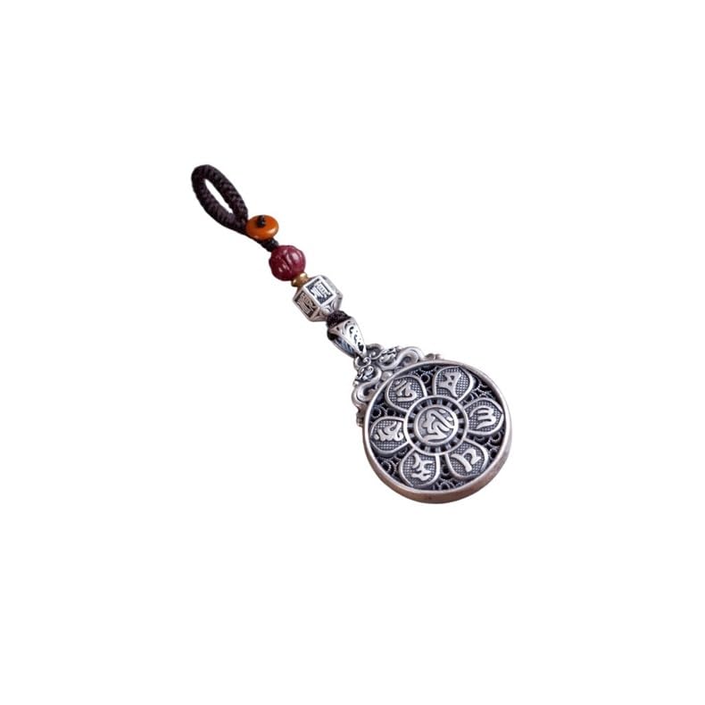 ADERFETBI Llavero Llavero con Forma de Calabaza de Plata Pura, Colgante de Paz for Hombres y Mujeres, joyería, Colgante Personalizado, Llavero de Coche, Adornos, Colgante for Mochila Llavero Coche