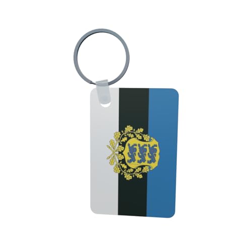 U24 Porte-clés Estonie avec blason en aluminium 50 x 47 mm
