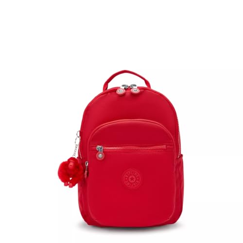 Kipling Mochila feminina Seoul pequena para tablet, Vermelho Rouge, 6'L X 8.25'H X 2'D, Mochila Seoul para tablet pequeno