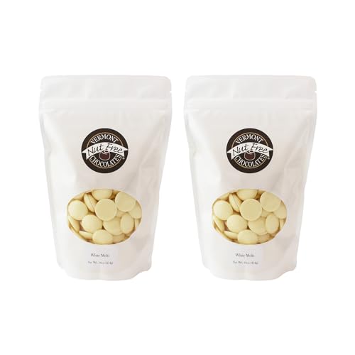 Vermont Nut Free Chocolates Melts (White) 16 Ounces, 2 Bags, Nut-Free, Egg-Free, Kosher