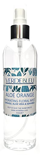 99% Natural SPRAY HIDRATANTE FLORAL - ALOE VERA & AZAHAR - 250ml de VERDEBLEU. Limpiador, Hidratante, Tónico, Primer Refrescante. Donamos el 5% de Ganancias para Ayudar a Salvar las Selvas Tropicales Cover