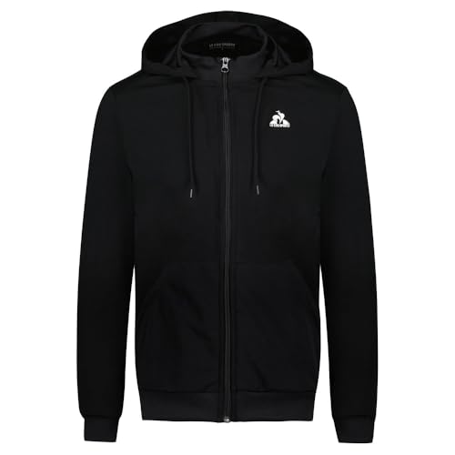 Le Coq Sportif Women's Training Fz Hoody N°1 W Per Hooded Sweatshirt, Black/Orange Perf, L