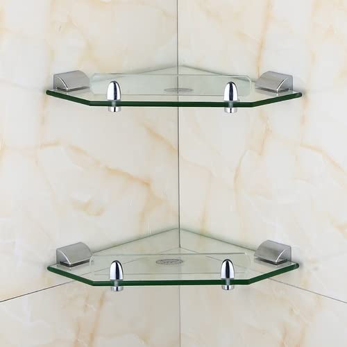 Shower Shelf Racks Stainless Steel Toilet Shelf Glass Wall Shelf Wall Toilet Triangle Stand Bathroom Corner Rack Bathroom