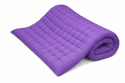 Image of ATOOTFUSION Soft Cotton Quilt | Foldable Light Weight Filled Single Firm Cotton Quilt Mattress| Gadda (Solid Coloured, 2 Sleeping Capacity, 5 x 6 ft or 72 x 60 Inches Queen) (Plum)