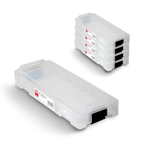 TOX Sortimentskoffer L-BOXX Micro im Set stapel- und verklickbar mit L-BOXX System unterteilbar in 8 Fächer Aufbewahrung für Dübel und Schrauben transparent Set mit 5 Stück 094909145