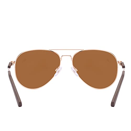 Piranha Charter Gold Aviator Sunglasses for Men with Brown Polarized Lens4