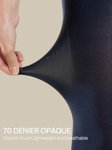 Image of MANZI Tights for Women Solid Color Pantyhose Colored Semi Opaque Footed Tights Soft Stretch High Waist Stockings 70 Denier