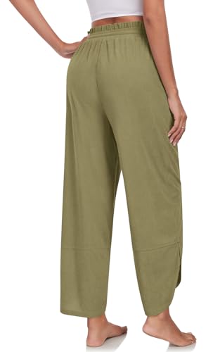 Anyhold Womens Baggy High Waisted Wide Leg Lounge Pants Drawstring Casual Palazzo Pants Trousers with Pockets3