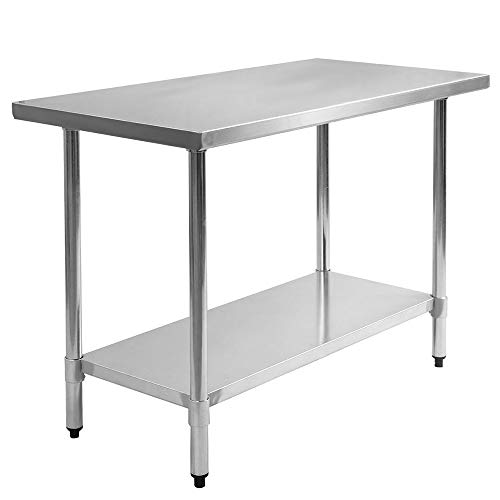Thaweesuk Shop 201 Stainless Steel Kitchen Food Prep Work Table Commercial Restaurant Shelf 48
