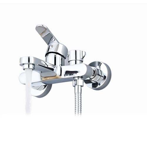 Sumeber Rubinetto per vasca da bagno, montaggio a parete, monouso, in ottone, cromato