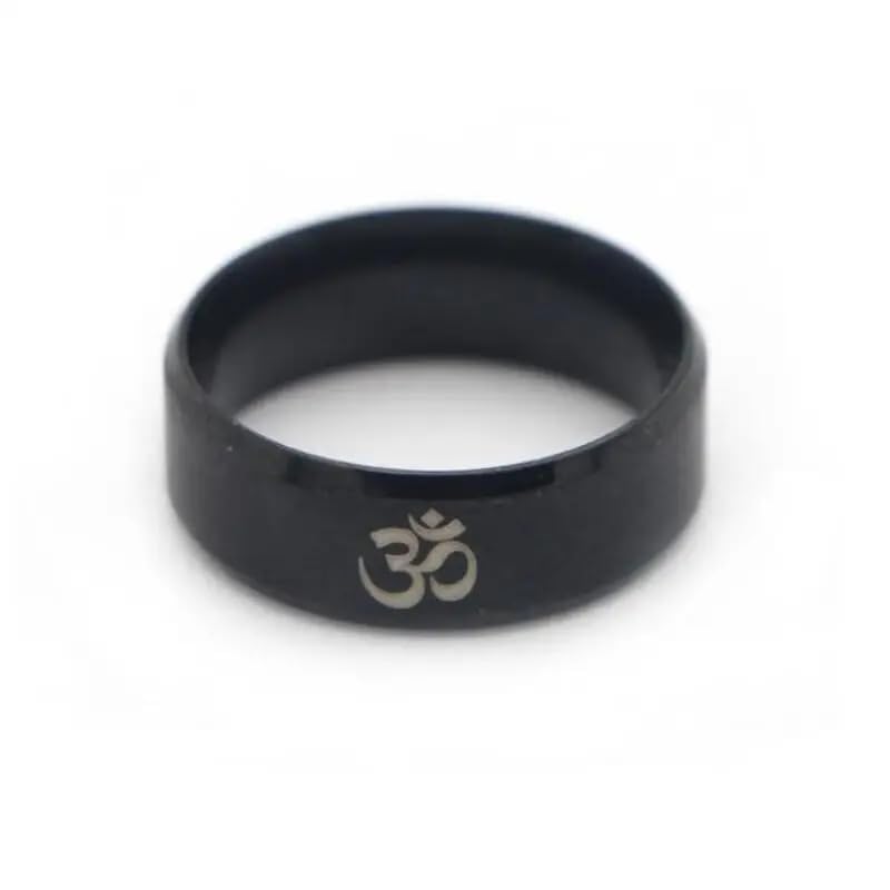 the men thing OM BLACK - Titanium Steel Ring for Men & Boys (Size : 22)-picture-32